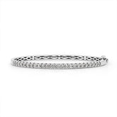 White Gold & Pave Diamond Bangle - Dracakis Jewellers